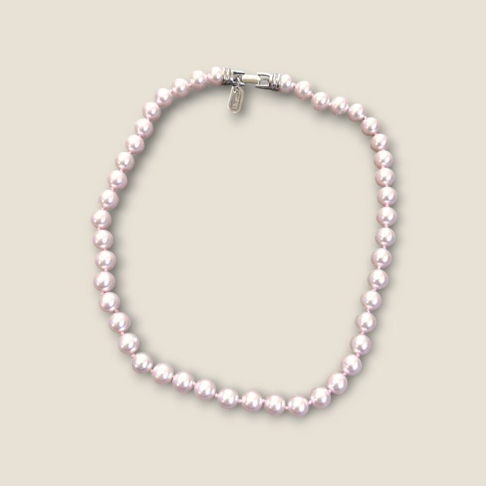 Kissaka Pink Faux Pearl Necklace - Picture 3 of 4